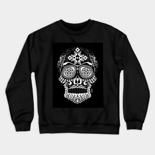 mexican skull in death with a smile ecopop in dark Crewneck Sweatshirt
